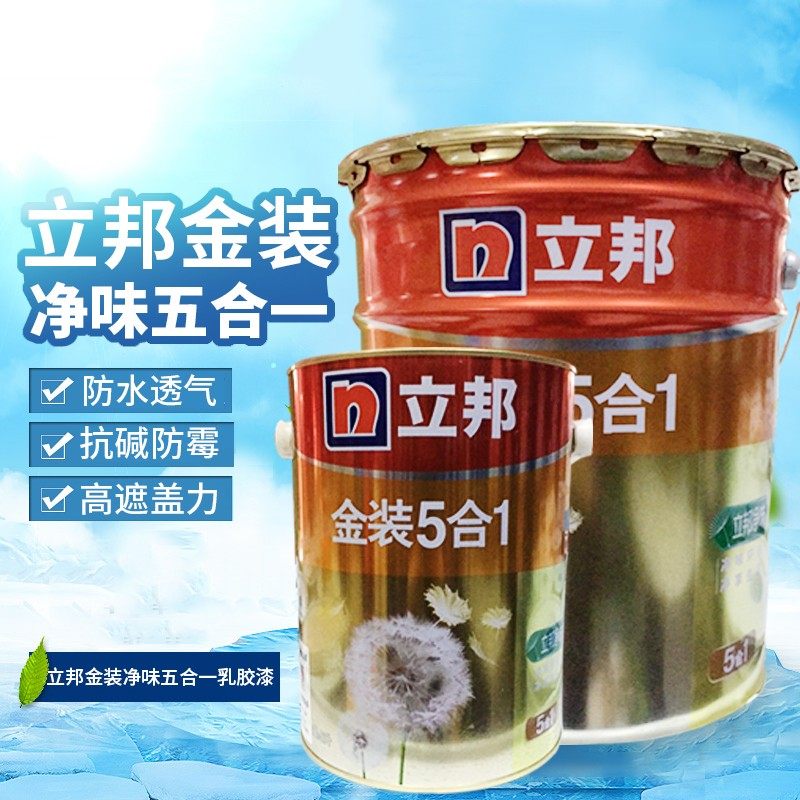 立邦漆金装净味五合一乳胶漆 内墙面漆水漆油漆涂料 刷墙漆18L图片