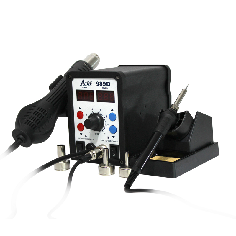 A-BF/不凡989D热风枪焊台二合一防静电拆焊台维修数显恒温电烙铁