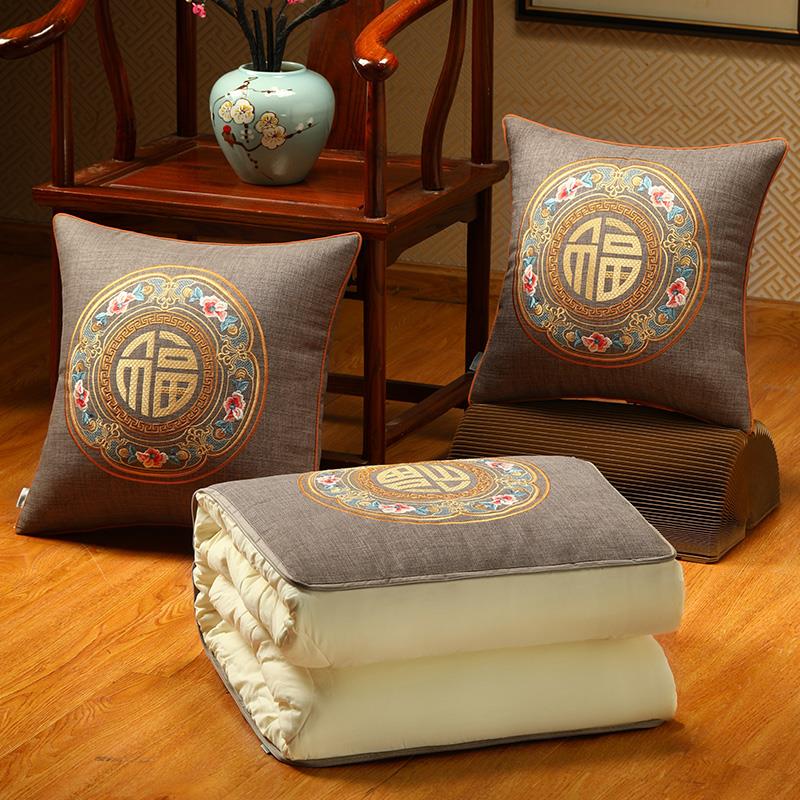 抱枕被子两用折叠毛毯办公室多功能枕头被子车载家用二合一定制