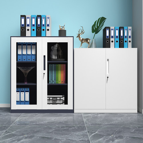 铁皮柜矮柜储物柜带锁员工抽屉柜办公室桌下柜收纳柜资料柜档案柜