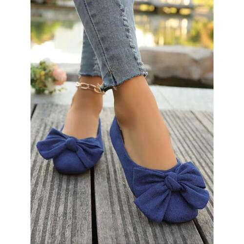 跨境Women's Fashionable Bowknot Design Slip on Ballet Flats