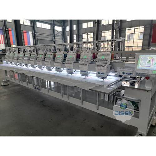 12头9/12针绣花机平绣帽子成衣刺绣机Disen embroidery machine