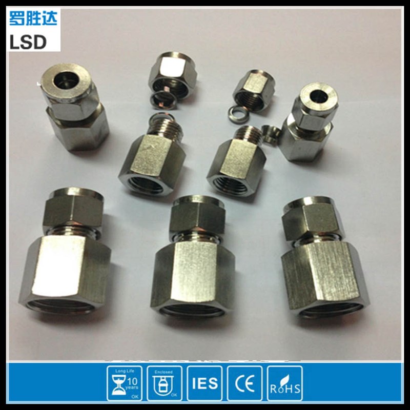 不锈钢压力表接头npt内丝直通卡套接头不锈钢压力表接头