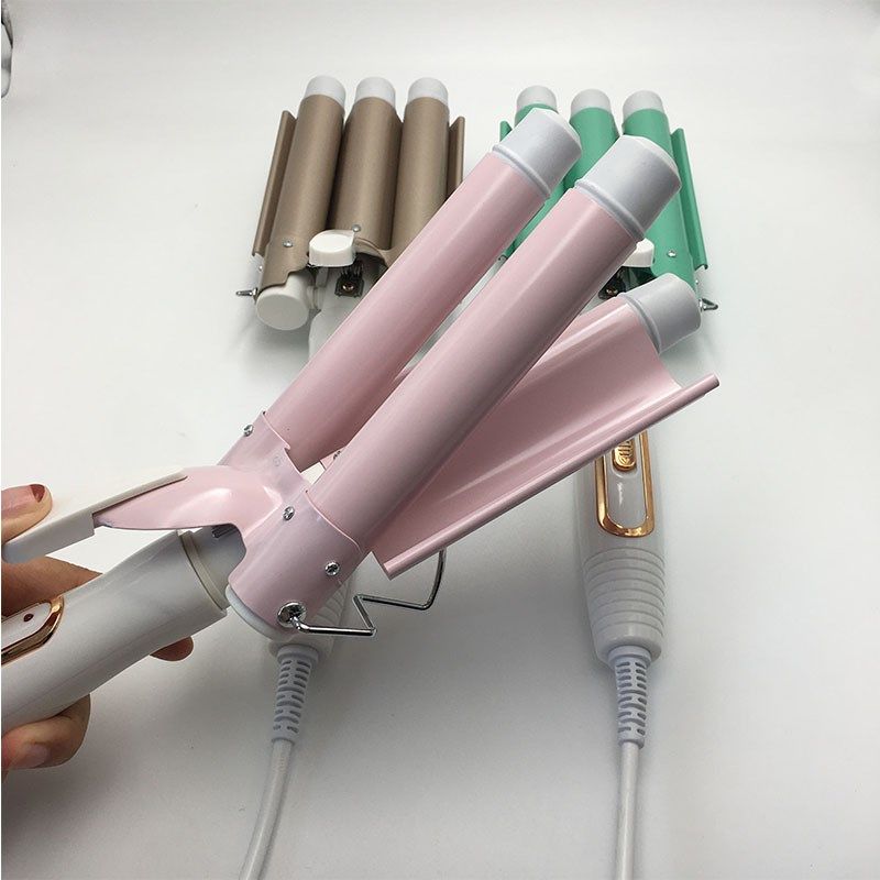 跨境三管卷发棒三棒卷发器水波纹美发棒蛋蛋卷电夹板跨境烫发器