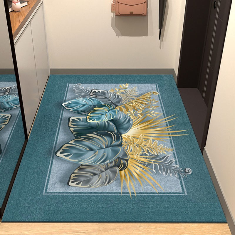 水晶绒进门地垫家用简约入户门玄关门垫欧式大门门口脚垫耐脏防滑