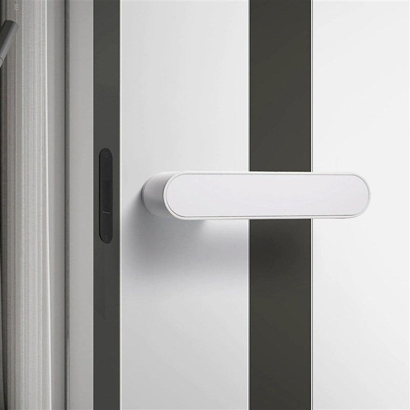 极简磁吸门锁通用型家用锁具静音白色室内房门锁卧室卫生间门把手