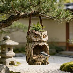 The Quiet Watcher Owl Watcher Feeder猫头鹰喂食器庭院花园装饰