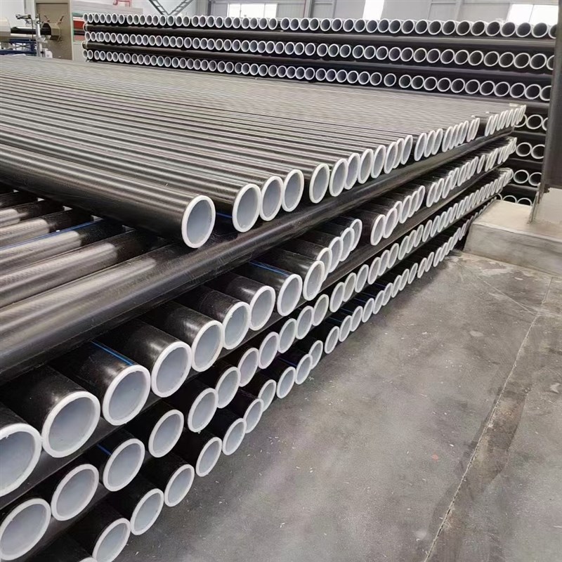 HDPE钢丝网骨架复合管 钢塑管 钢丝网缠绕黑色内壁管耐压穿线管