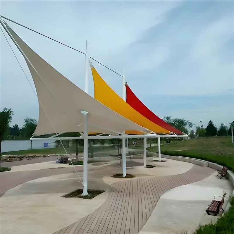 屋顶景区张拉膜结构创意民宿酒店遮阳棚景观顶棚户外公园膜结构风