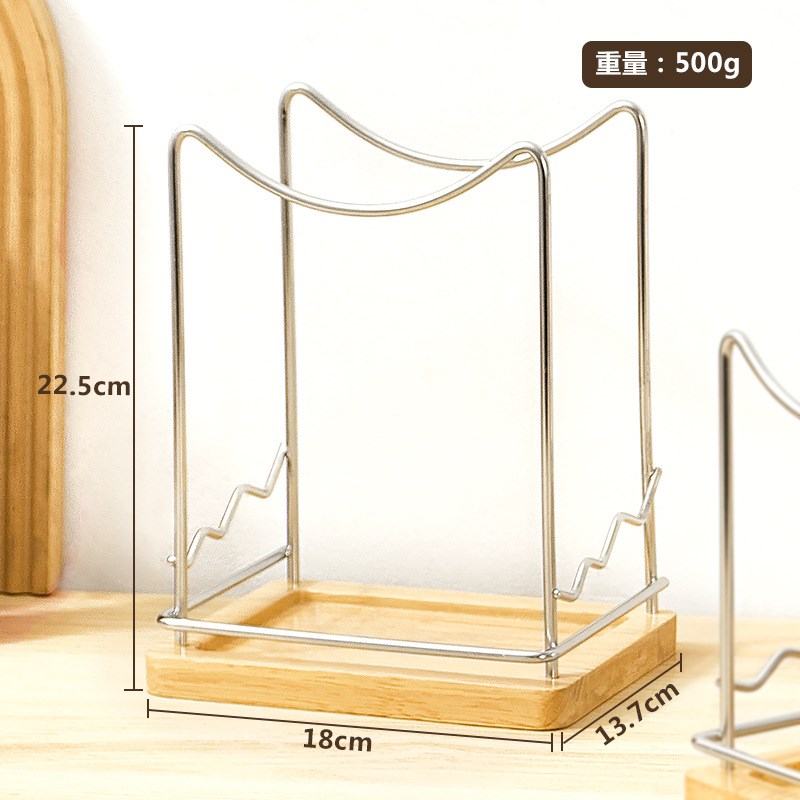 厨房台面沥水盘碗架实木收纳置物架多功能锅盖砧板架子不锈钢盘架