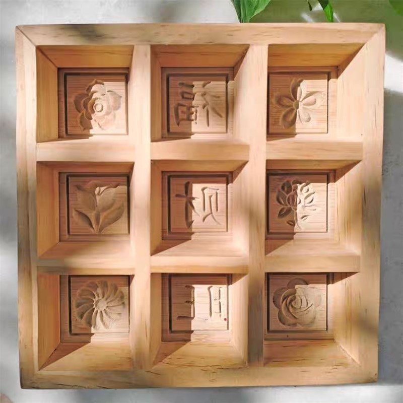 蒸糕模具木制家用松糕雕花米糕模具一套传统印糕米糕模具模具商用