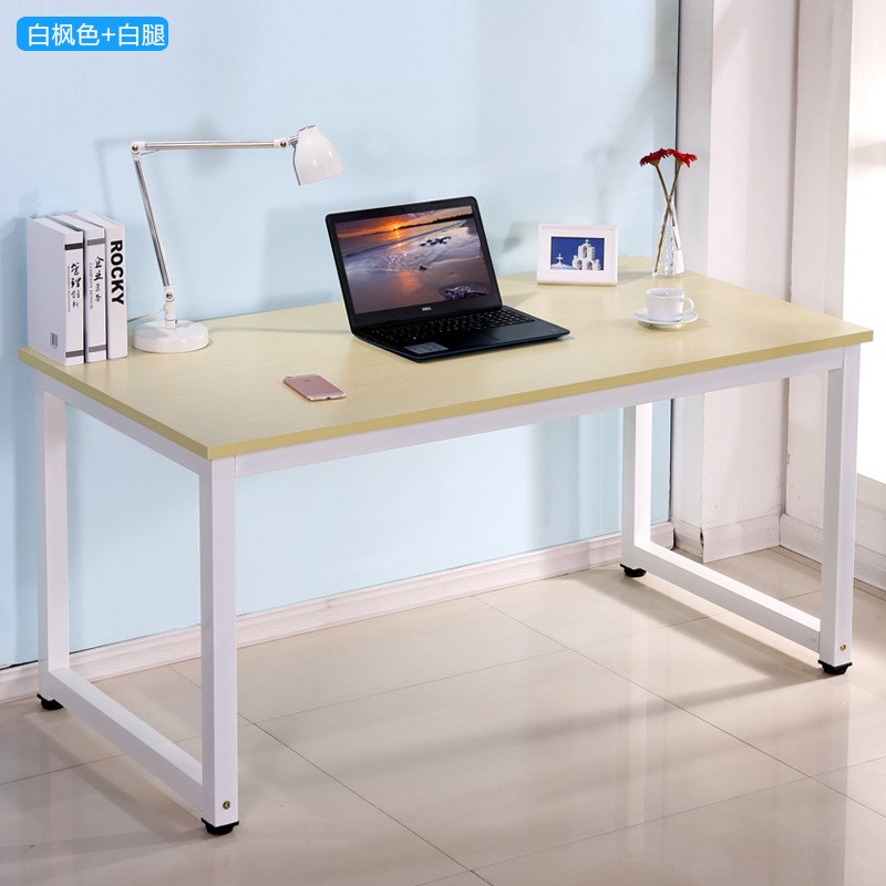 供货简易电脑桌钢木书桌简约现代双人经济办公桌子台式桌家用