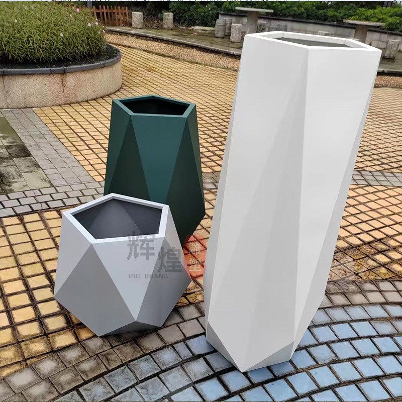 户外不锈钢树池街道金属花器售楼部花坛酒店商场广场花盆大种植箱