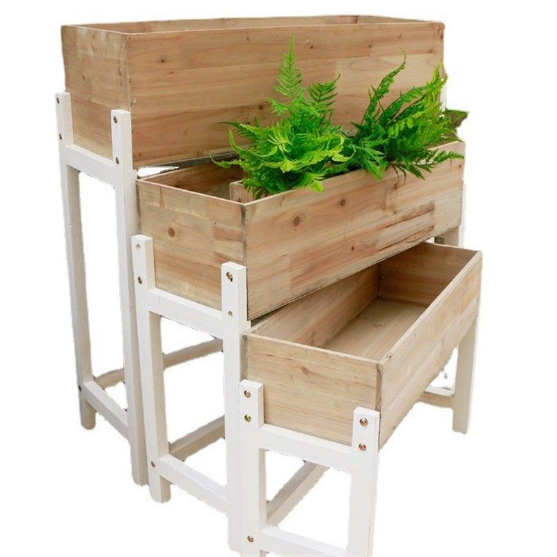 木质田园木制花槽花架花几 隔断大花器花盆 设计空间收纳复古文艺