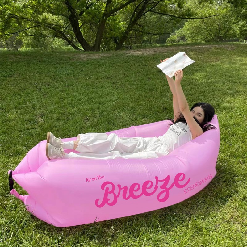 户外懒人充气沙发空气床垫单人躺椅便携式野营午休音乐节露营用品