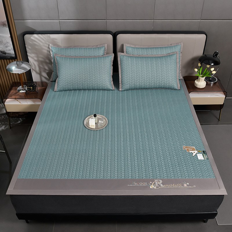 冰丝乳胶凉席三件套夏季床单款席子防螨可机洗空调席夏天