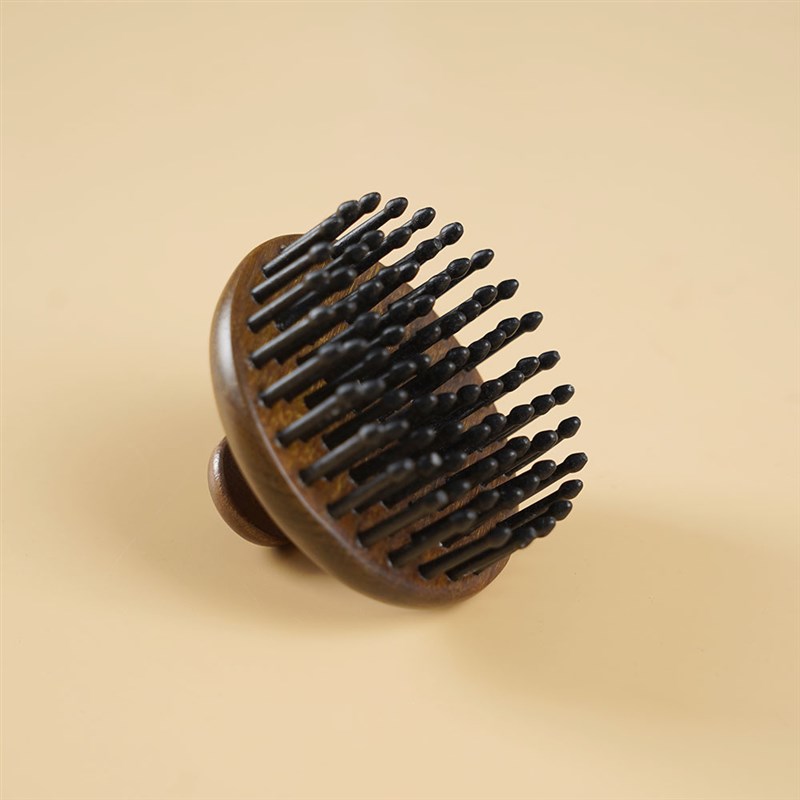 头部经络檀木梳天然黑檀木梳子头皮疏通身体通用洗头细齿按摩梳