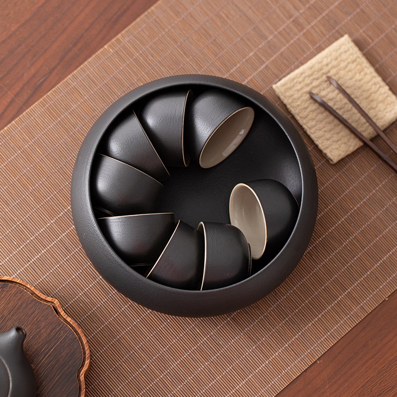 茶洗茶渣缸建水茶钵水盂茶水缸家用办公大号笔洗茶盆茶道配件