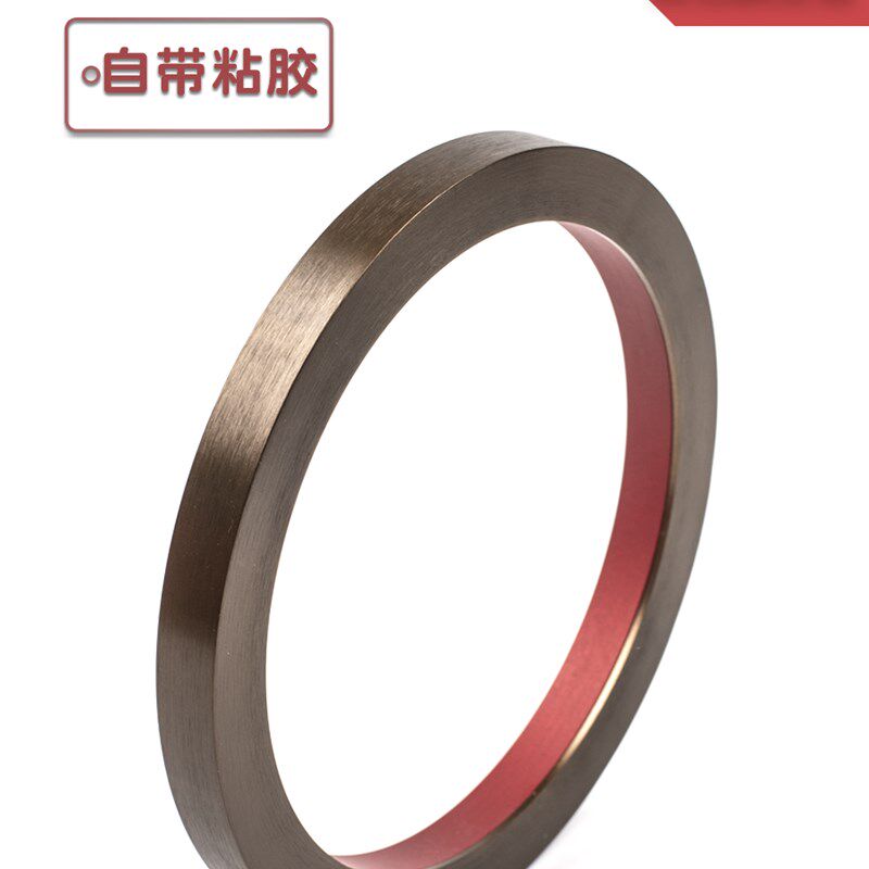免打孔自粘式铝合金极窄框联连动门双色I圆环形状推拉滑动移门拉