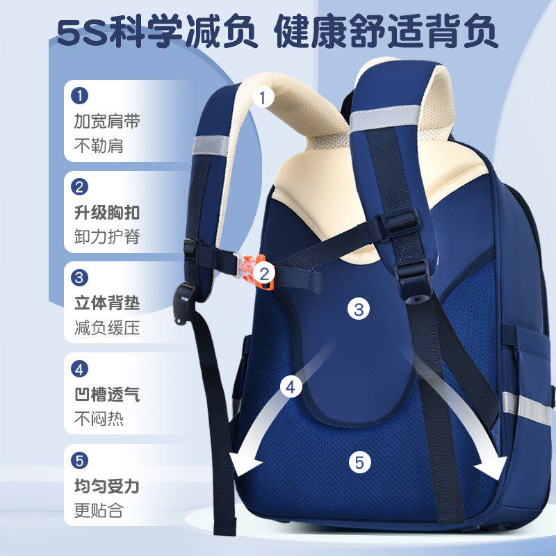 新款英伦书包小学生m儿童书包轻便1-4-6年级减负女生男孩双肩揹包