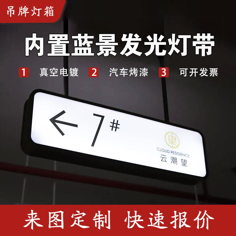 商场导视吊牌灯箱双面发光收银台标识牌定制酒店地V下停车场车位