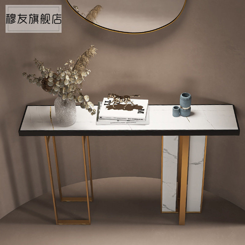 玄关台现代简约入户m门厅玄关柜过道靠墙条案意式家用客厅玄关桌