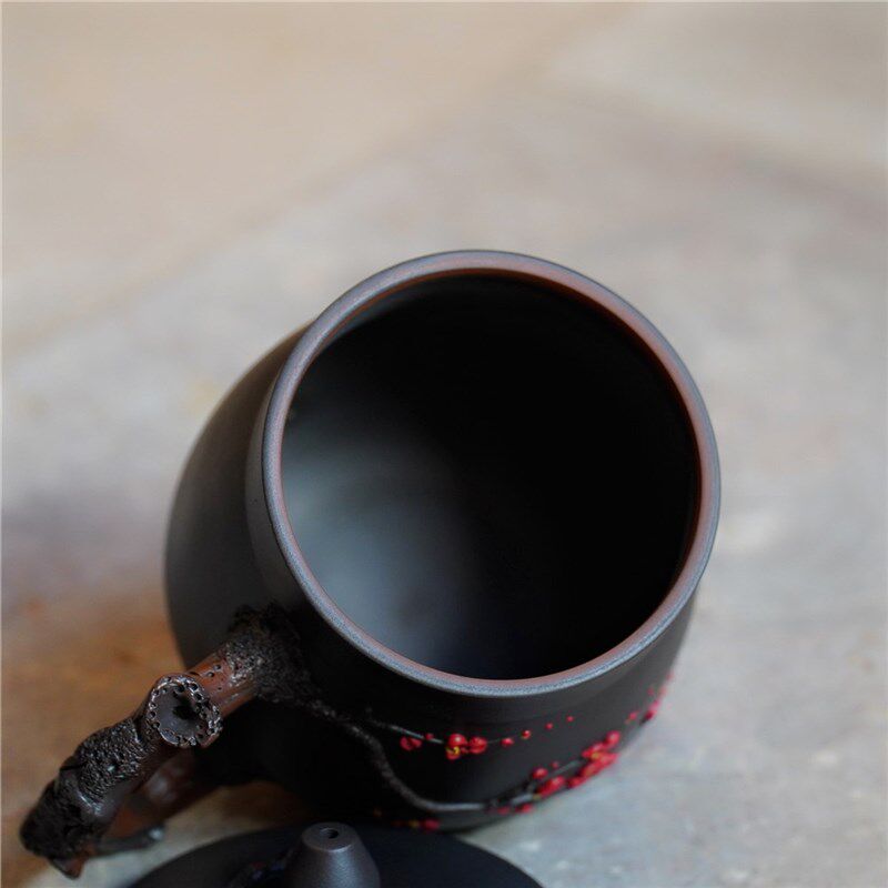 云南建水紫陶办公杯带手柄陶瓷办B公杯带盖泡茶杯高档非紫砂茶水