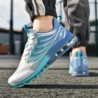 大码男鞋2c025全掌气垫减震跑步鞋男款45增高46透气47网面48运动