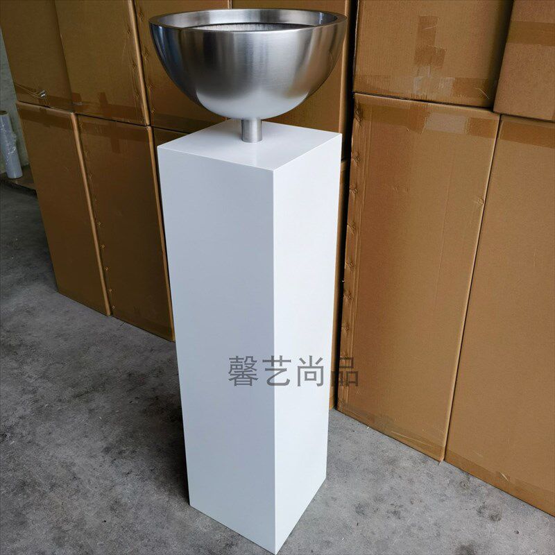 不锈钢花瓶 电视墙花瓶 落地花器 简约H现代 金属摆件 售楼部酒店