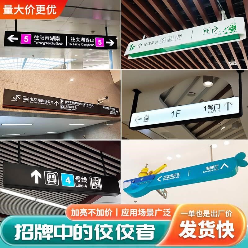商场超市吊牌g灯箱悬挂广告招牌订做地下车库双面镂空发光指示定