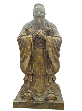 定制孔子雕塑玻璃钢订做老v子像雕像铸铜校园文化人物大型石雕摆
