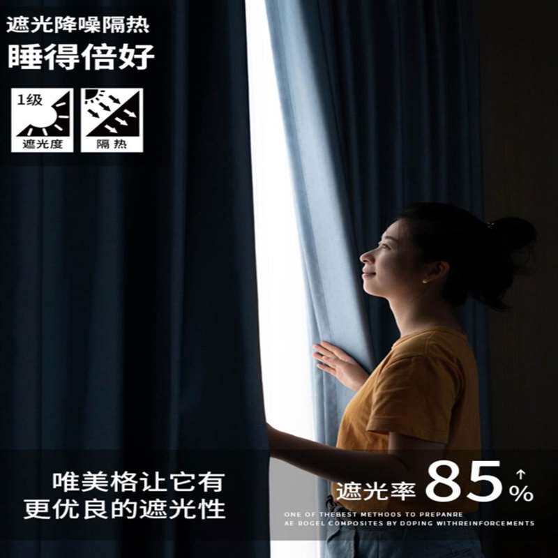 欧式拼色免打孔安装挂钩式全遮光窗帘2021年新款卧室X客厅双面遮