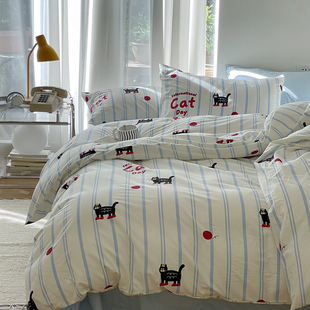 卡通简约清新被套单件160x210单双人150x21O0全棉被罩150x215