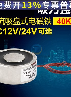 吸盘吸力40kg公斤24V 12V P49/21长期通电圆形微型直流强力电磁铁