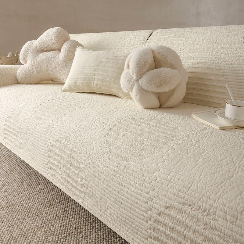 高级水洗双面棉沙发垫简约全棉沙发套罩四季通用布艺坐垫