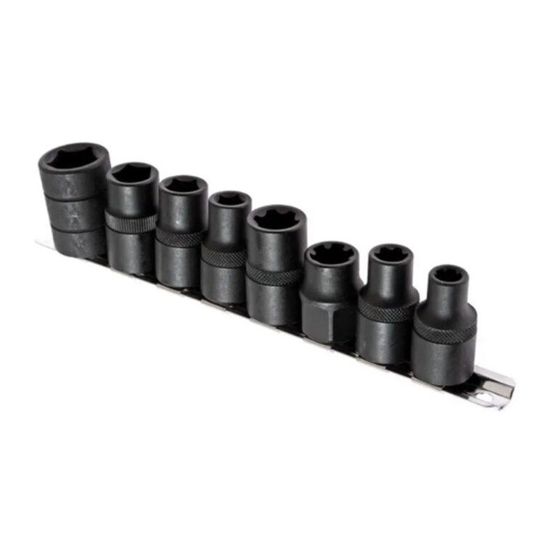 8PCS 齿轮+5角套筒组 1/2 外六角 齿轮 5角 用于日产