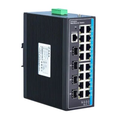 赛康GQ8020-4GS16GT-P48导轨式网管型千兆4光16电工业级交换机