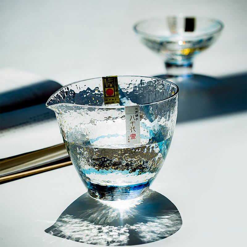 日本东洋佐佐木八千代金箔玻璃公道杯分酒器 日式茶道 分茶器公杯