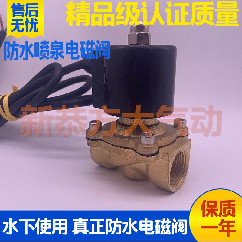排水阀全铜常闭电磁阀开关阀AC220V水阀DC24V线圈4分 6分 1寸 2寸
