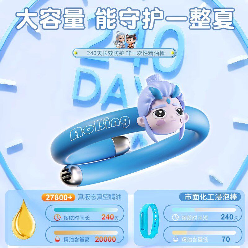 A202a5新款哪吒驱赶蚊手环儿童学生防叮咬蚊神器硅胶户外随身成人