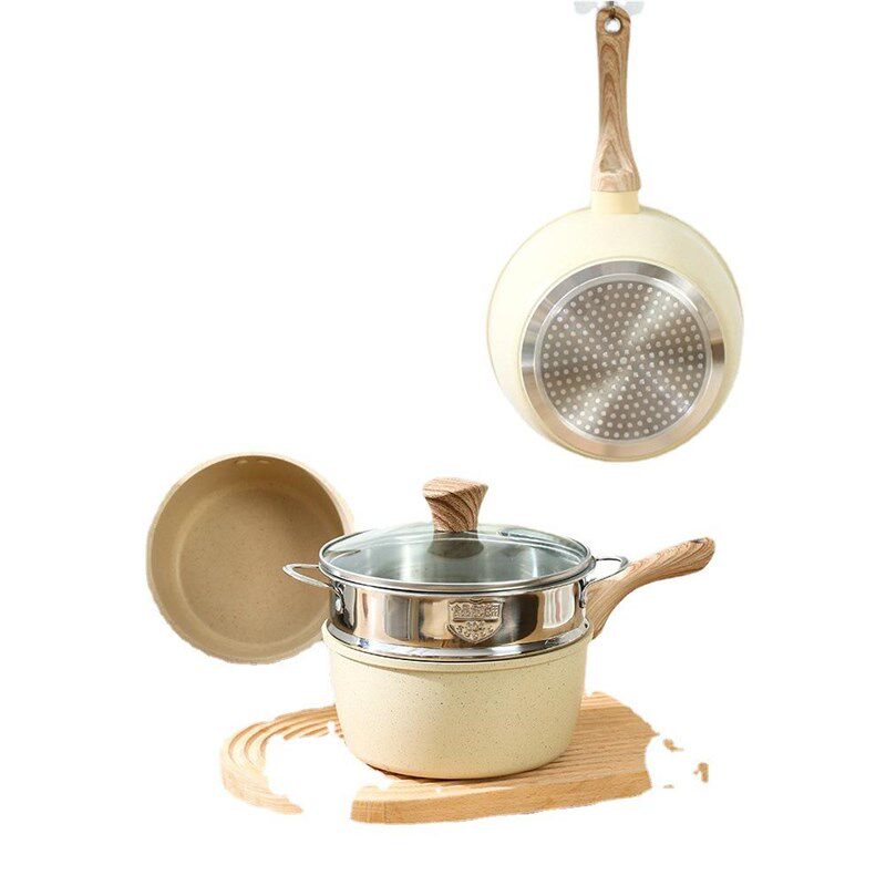 麦饭石奶锅不粘锅小锅t宝宝辅食锅煮奶煮泡面小汤锅一人食