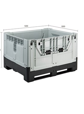 1210折叠塑料卡板箱 立库封闭物流箱 叉车托P盘货架工业周转箱新