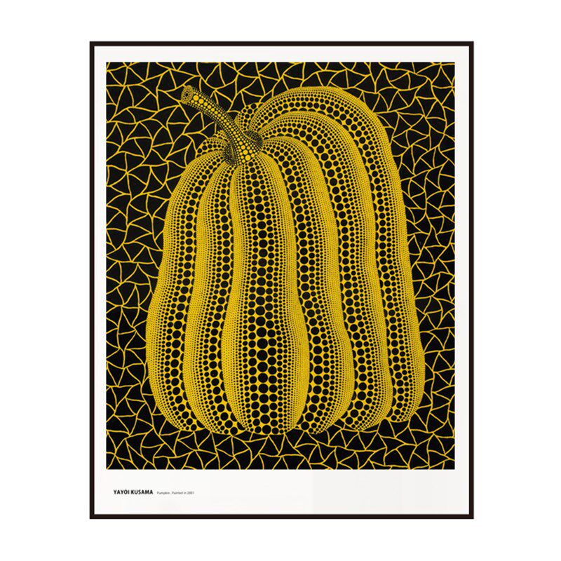 南瓜装饰画 金色装饰画草间弥生 餐厅日式卧室U挂画现代艺术画