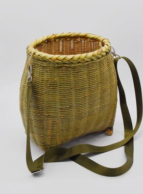 采茶专用篮子竹编竹篮摘茶叶篓子斜挎背篓农用采茶叶的筐鱼篓箩筐