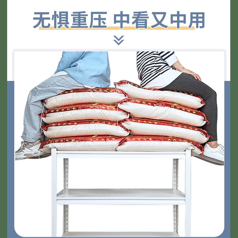 白色厨房置物架落地多层带围栏家B用多功能储物柜微波炉烤箱锅具
