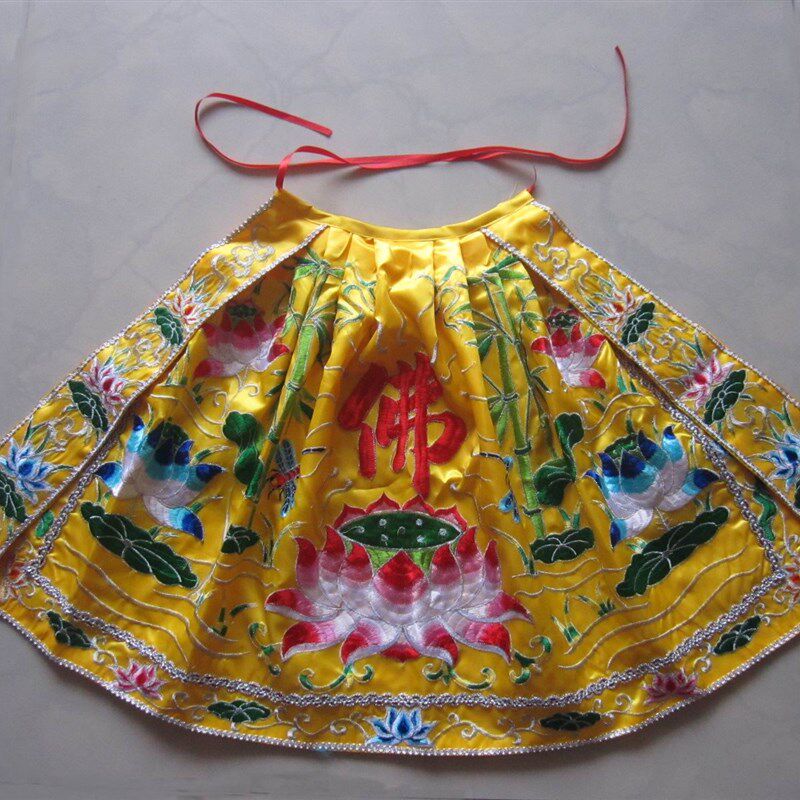 观音菩萨莲花披风佛衣服竹衣神衣斗篷台湾工艺神明衣红色黄色50CM
