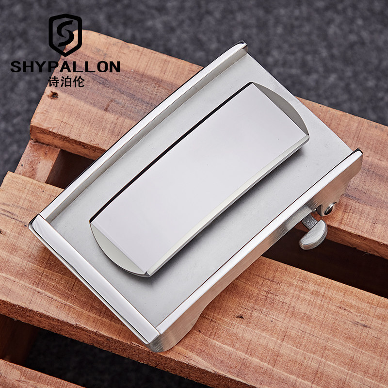 钨钢内穿自动扣头男士不锈钢皮带扣头3.5cm休闲青年腰带头3.8cm