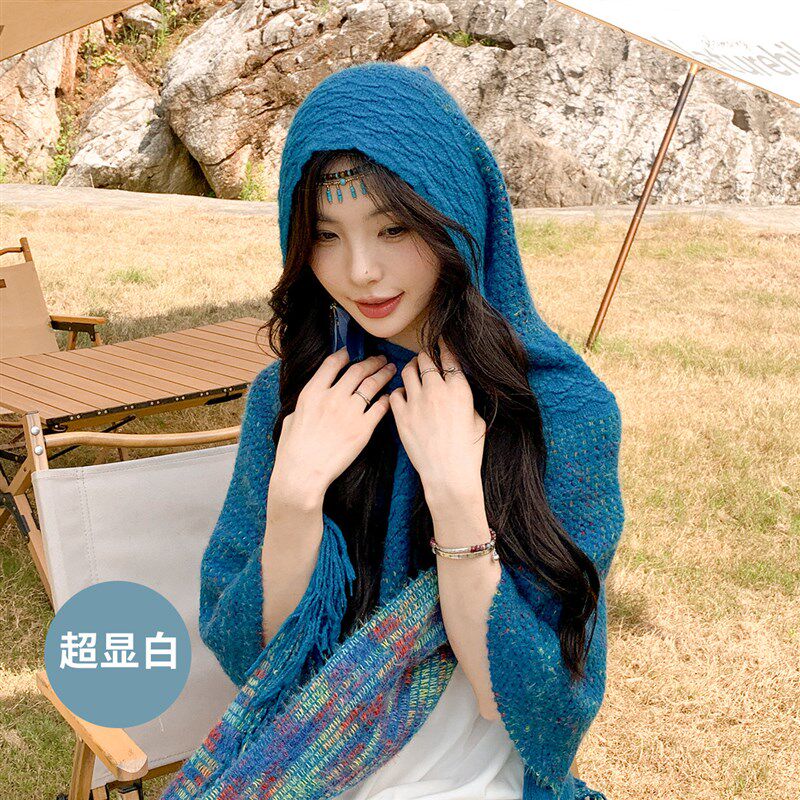 真享披肩女2023新款围巾女士秋冬季民族风披肩保暖护肩旅行百搭