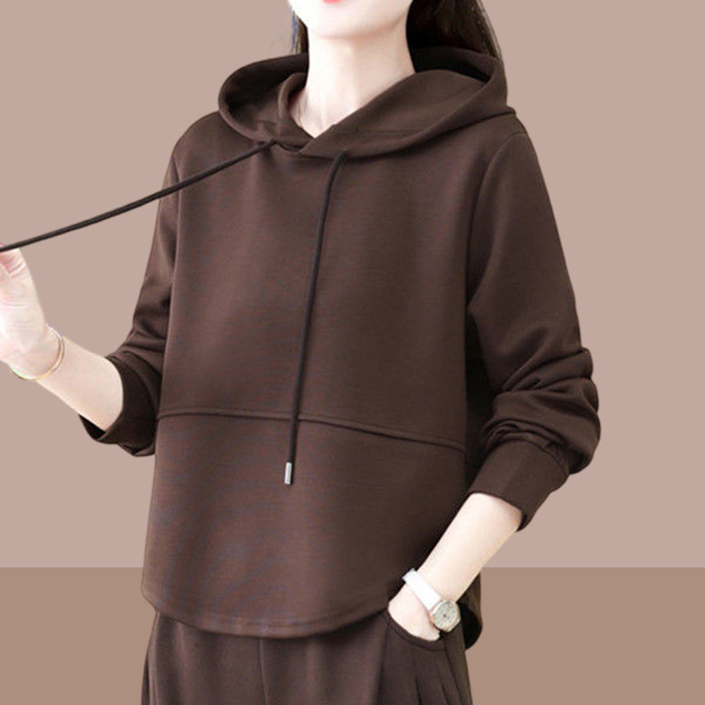 2024春秋季新款女士卫衣女款爆款连帽上衣短款女装小个子长袖百搭