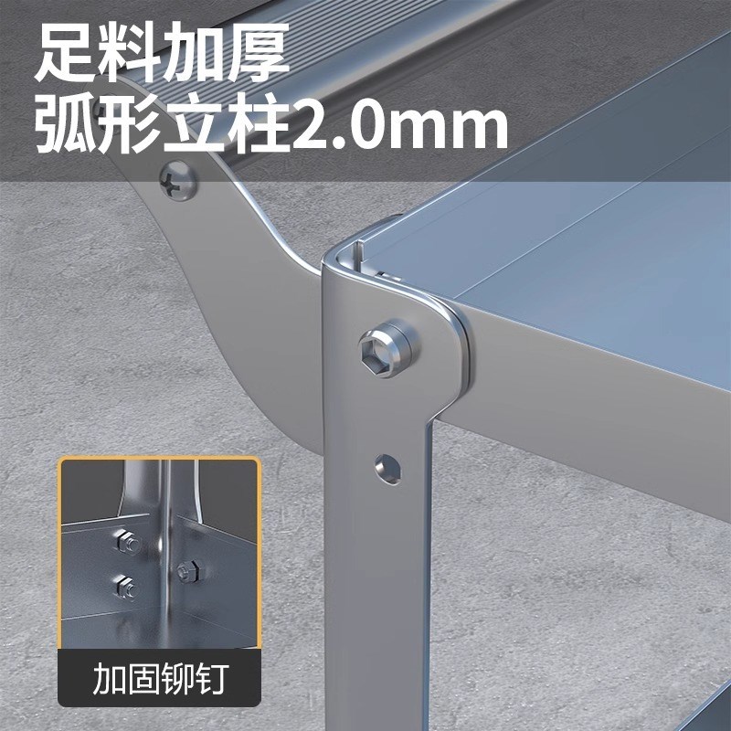 不锈钢工具车多功能汽修三u层零件车工具柜汽车维修移动架子小推